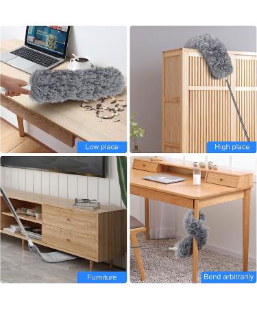 Duster with Extension Pole for Cleaning High Ceilings & Low Places - Ideal for Ceiling Fans, Cabinets, Sofas & Small Spaces - Buy Online on SooperMarket.com