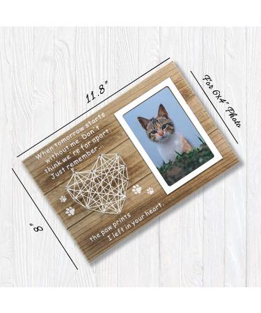 Vilight Dog and Cat Memorial Picture Frame - Paw Prints Sympathy Gift for Pet Loss - 4x6 Photo - Buy Online on SooperMarket.com
