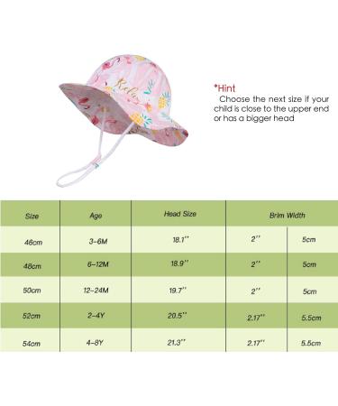 LANGZHEN Baby Girls Beach Sun Hat with Chin Strap - Flamingo Pink, 6-12 Months - Buy Online on SooperMarket.com