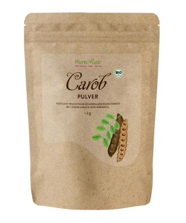 Carob powder organic vegan carob powder - cocoa substitute for drinking chocolate without sugar caffeine -free fat low - of course sweet fiber -rich minerals - Johannisbrotbaum Karob |Pureeraw 1kg Carob Mediterran 1kg