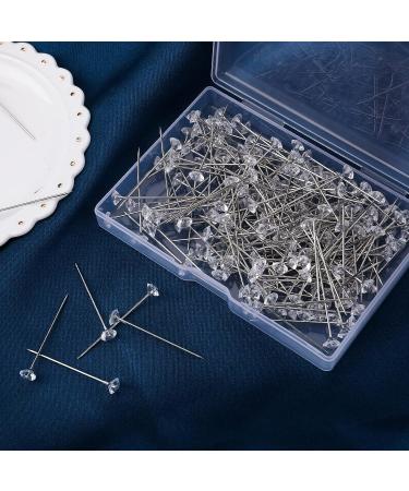 200 Pieces 1.5 Inch Crystal Diamond Head Pins for Corsages and Wedding Decorations - Buy Online on SooperMarket.com