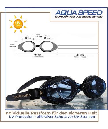 Aqua Speed Prescription Swimming Goggles - Lumina Black Tinted for Myopia | Custom Dioptries for Adults - Buy Online on SooperMarket.com