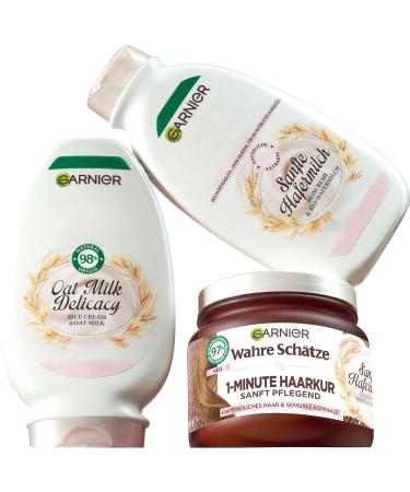 True Treasures Moisturizing 1-Minute Hair Treatment for Sensitive Scalp | Vegan Rice Cream & Organic Hay Milk | 340ml - Buy Online on SooperMarket.com