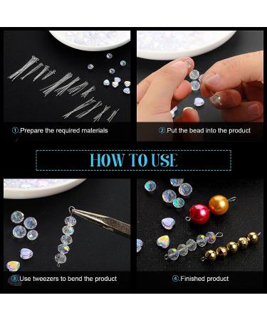 1000-Piece Stainless Steel Eye Pins for DIY Jewelry Making - Silver Color, 20/30/40/50mm Sizes - Buy Online on SooperMarket.com
