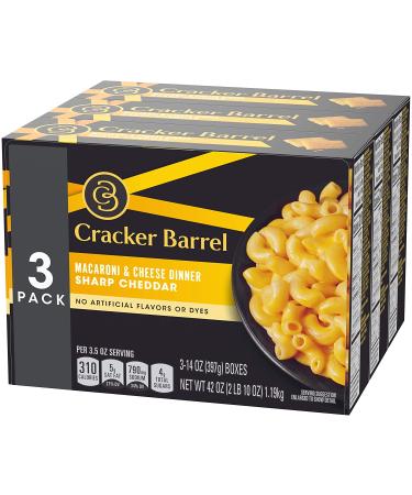 Cracker Barrel Sharp Cheddar Mac & Cheese Dinner - 3 Pack, 14 oz Boxes - Buy Online on SooperMarket.com