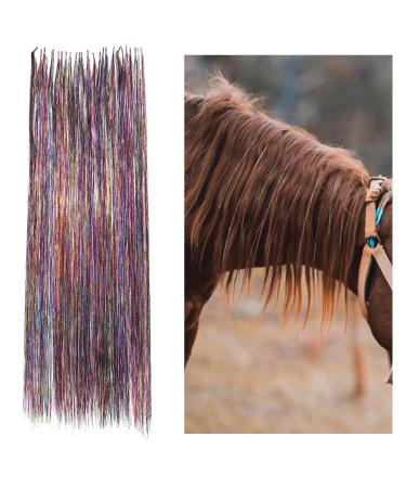 XIHIRCD 25PCS Horse Bling Accessories 23.6" Multicolored Glitter Horse Hair Tassel Hair Extensions Horse Mane and Tail Bling Horse Hair Decorations for Western Wedding Bride Horses