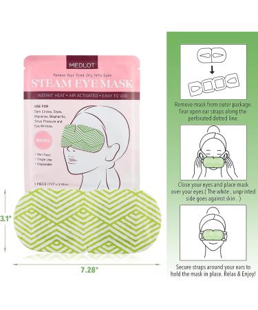 20 Pack MEDLOT Steam Eye Mask for Dry, Puffy Eyes | Dark Circles & Stye Relief | Disposable Warm Compress with Ear Straps | Unscented Spa Mask for Sleep | Mother's Day Gift - Buy Online on SooperMarket.com