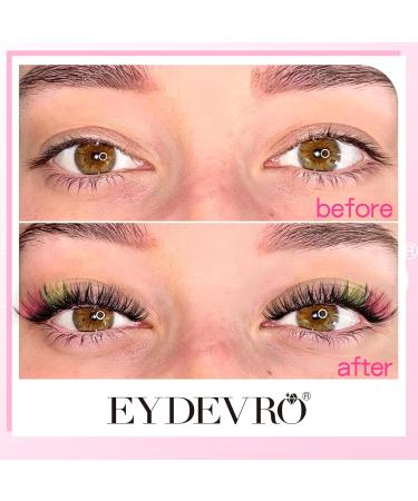 Lash Extension Kit - DIY Colored Lash Clusters | 6 Color Individual Lashes Bond & Seal Tweezers | EYDEVRO 8-16mm D Curl Rainbow Kit - Buy Online on SooperMarket.com
