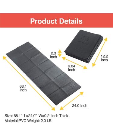 Primasole Folding Yoga Mat | Foldable & Portable for Travel | 4mm Thick | Black - Buy Online on SooperMarket.com