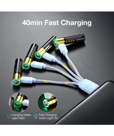 HW Rechargeable Li-ion AAA Battery - Fast Charge 1.5V 1000 Cycles USB Cable Included 4 Pack - Buy Online on SooperMarket.com