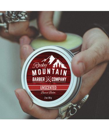 Rocky Mountain Barber Company Classic Unscented Beard Balm - 100% Natural Premium Wax Blend with Beeswax Jojoba & Coconut Oil - International Shipping Available - Buy Online on SooperMarket.com