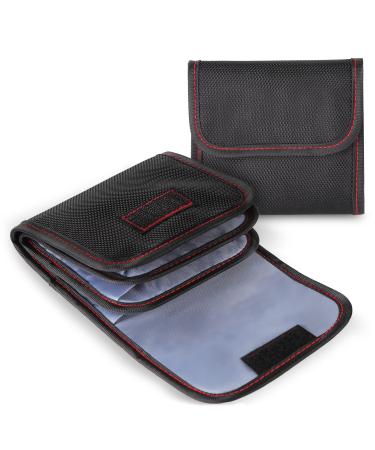 Filter Case, 2PCS 3-Pocket Camera Lens Filter Carry Case Professional Photography Filter Holder Belt Bag Pouch Water-Resistant and Dustproof Design for 25mm-82mm Filters by DomeStar