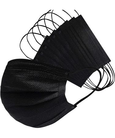 500-Pack Liberty Masks | Made in USA | Black 3-Ply Disposable Face Masks | Adjustable Nose Wire | Breathable & Lightweight | Soft Elastic Ear Loops - Buy Online on SooperMarket.com