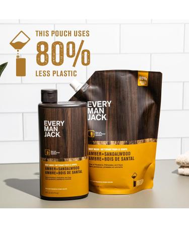 Every Man Jack Amber & Sandalwood Body Wash Refill - Naturally Derived Paraben Free 36oz Pouch + 24oz Bottle - International Shipping Available - Buy Online on SooperMarket.com