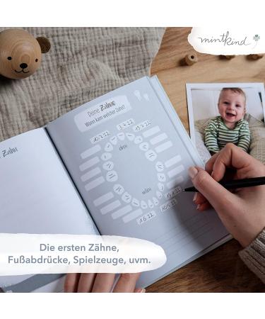 Mintkind Baby Album 'Your First Year of Life' A5 Mint - Customizable Photo Book & Sticker Set | Perfect Baby Gift for Boys & Girls | Ideal Memory Keepsake from 0 Months - Buy Online on SooperMarket.com