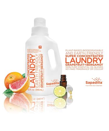 Sapadilla Grapefruit + Bergamot Biodegradable Laundry Detergent - 32 oz HE - Buy Online on SooperMarket.com