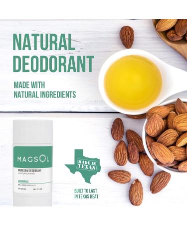 Magsol Magnesium Deodorant - Lemongrass 2.8 oz | Natural, Aluminum-Free, Long-Lasting Freshness - Buy Online on SooperMarket.com