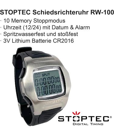 Stoptec RW-100 Referee Watch | 1-99 Minute Timer | Play Time Interruption | Clock & Alarm | 10 Memory Functions - Shop Internationally - Buy Online on SooperMarket.com