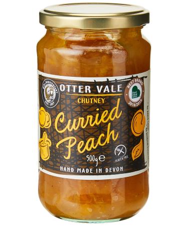 Otter Vale Curried Peach Chutney Peach fruitiness with a hint of Curry Spice Hand-Made in Devon Gluten-Free 500 g Glass jar 500 g (Pack of 1) Curried Peach Chutney