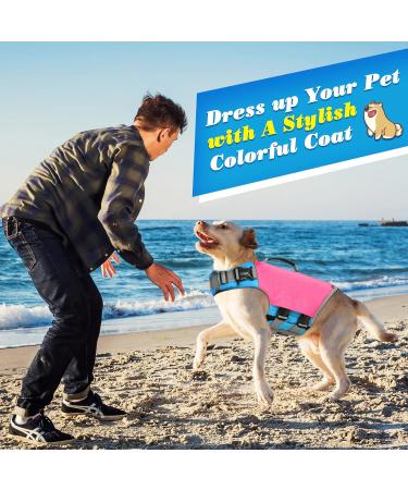 VavoPaw Large Dog Life Jacket with High Buoyancy and Rescue Handle - Rose Red - Buy Online on SooperMarket.com