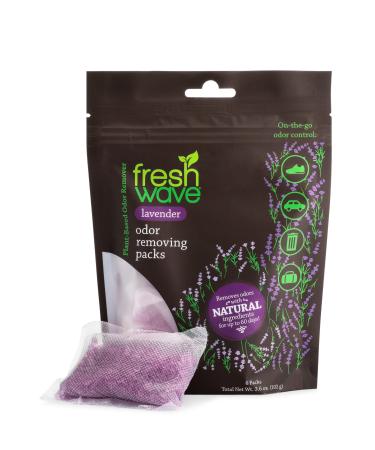 Fresh Wave Lavender Odor Eliminating & Deodorizing Packs | Bag of 6 | Safer Odor Relief for Small Spaces | Natural Plant-Based Odor Eliminator | Odor Absorbers for Home