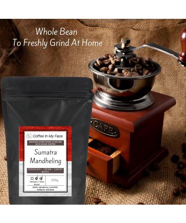 Sumatra Mandheling - Medium/Dark Roasted - Whole Arabica Coffee Beans - 200g Single Origin Whole Bean - Buy Online on SooperMarket.com