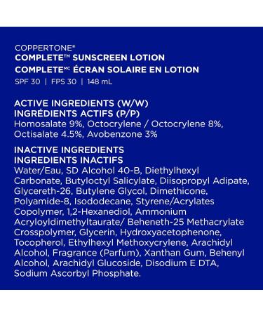 Coppertone Complete SPF 30 Sunscreen Lotion Lightweight Moisturizing Sunscreen Water Resistant Body Sunscreen 148mL - Buy Online on SooperMarket.com