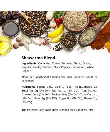 Spice + Leaf Premium Shawarma Spice Seasoning 3.5 Oz - Vegan, Kosher, Preservative-Free Blend for Authentic Middle Eastern Flavor - Buy Online on SooperMarket.com