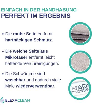 Elexaclean Flush Sponge Pot Cleaner Set - 3 Washable Microfiber Sponges (12x10 cm Gray) - Eco-Friendly & Reusable Kitchen Cleaning Solution - Buy Online on SooperMarket.com