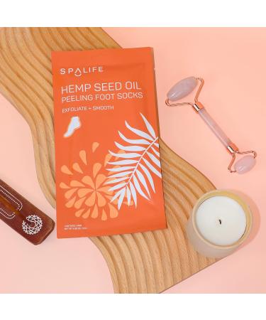SpaLife Hemp Seed Oil Peeling Foot Socks - 6 Count | Exfoliating & Moisturizing Treatment - Buy Online on SooperMarket.com