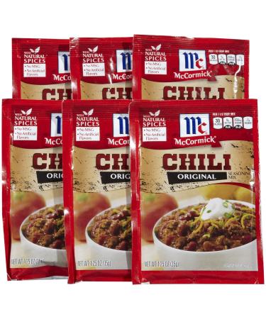 McCormick Chili Seasoning Mix, 1.25 oz, 6 pk