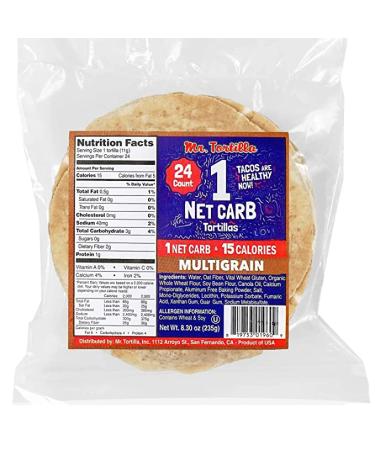 Mr. Tortilla 1 Net Carb Tortillas  Keto Vegan Kosher  Multigrain (24 Tortillas)