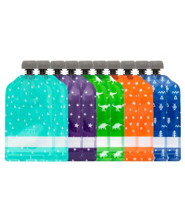 Simple modern baby food pack |10-pack reusable and refillable squeezing bag BPA-free |Joey Collection |148ml |Assortment 1 -Assortment 1 5oz