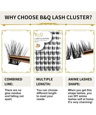 72 Count D Curl Individual Cluster Lashes | Natural Soft Fluffy Eyelash Extensions - UK-FD-B43-D-8-16MIX - Buy Online on SooperMarket.com