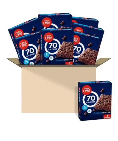 Fiber One 70 Calorie Brownies, Chocolate Fudge, Snack Bars, 6 ct (Pack of 8)