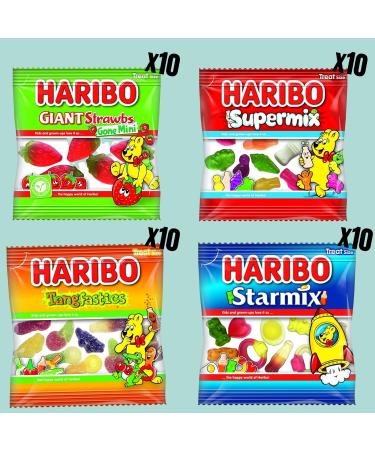 Haribo Mini Bag Sweet Hamper - 40 Mini Bags of Tangfastics, Starmix, Strawbs & Supermix - Kids Party Bag Sweets - The Sweet Treat Gifting Co - Buy Online on SooperMarket.com