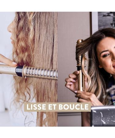 Demeliss XCurler 2-in-1 Professional Hair Smoothing & Curling Iron | Ceramic Plates 5 Temp Settings Long-Lasting Curls for All Hair Types - Buy Online on SooperMarket.com