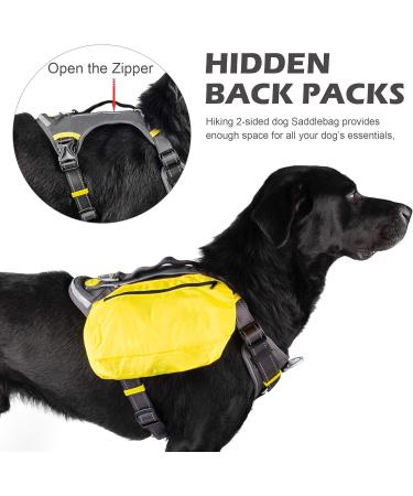 Fida Dog Harness No Pull with Handle Heavy Duty Dog Pack Hound Dog Saddle Bag Backpack for Travel Camping Hiking Small Dog with 2 Hidden Side Pockets (S Black) Small (Neck:34-48cm Chest:44-54cm) Black - Buy Online on SooperMarket.com