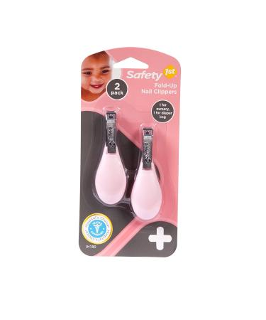 Safety 1st Steady Fold-Up Nail Clippers Raspberry - 2 Count Pack | Easy & Safe Nail Care - Buy Online on SooperMarket.com