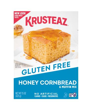Krusteaz Gluten Free Honey Cornbread Mix, Made with Real Honey, 15 oz Box