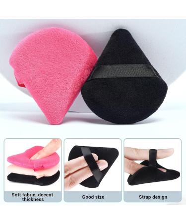 Velvet Triangle Powder Puffs Set - Reusable Makeup Sponge for Foundation, Powder, and Concealer - 4pcs Black White Applicator Kit - Buy Online on SooperMarket.com