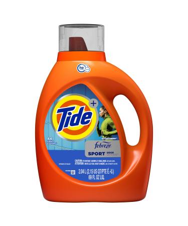 Tide Plus Febreze Fresh Sport Odor Defense HE Turbo Clean Liquid Laundry Detergent, Active Fresh Scent, 2.04 L (44 Loads) - Packaging May Vary fresh 69 Fl Oz (Pack of 1)