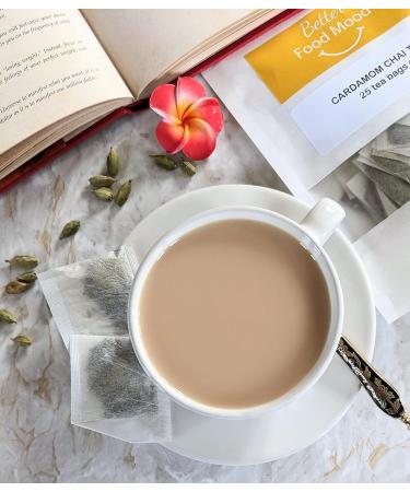 Cardamom Chai Tea | Indian Spiced Elaichi Chai | 25 Tea Bags | Black Assam Tea - Buy Online on SooperMarket.com