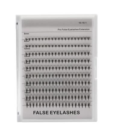 Lashes 12D 0.07mm D Curl Premade Wide Fans Sharpen Long Short Stem Russian Volume Professional Eyelash Extensions Faux Mink (8-16mm Mixed) 10 Piece Assortment