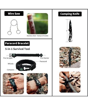 RHINO RESCUE Small First Aid Kit with Survival Tool - Perfect for Car Camping Hiking & Emergency Situations - Black - Buy Online on SooperMarket.com