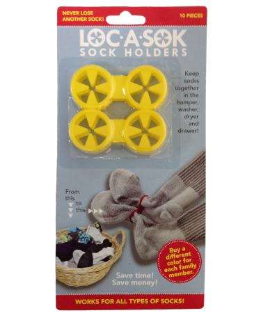 Loc A Sok Sock Locks - Yellow (Pack of 10)