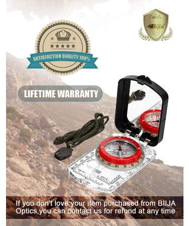 BIJIA Orienteering Map Compass -Sighting Mirror Compass with Adjustable Declination Clinometer and LED light for Hiking  Camping Orienteering Hunting Global Mountaineering Navigating and SAR training. - Buy Online on SooperMarket.com