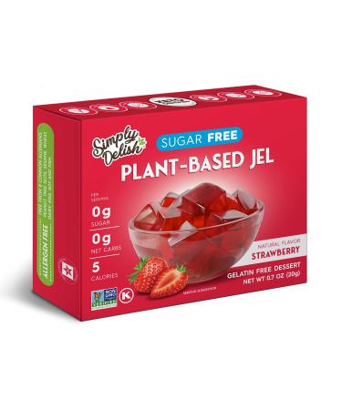 Simply Delish Natural Strawberry Jel Dessert - Sugar Free, Non GMO, Gluten Free, Fat Free, Lactose Free, 0.7 OZ (2)