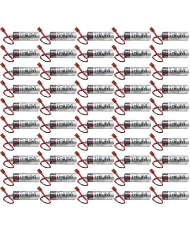 WELLVEUS 50 Pack ER6VCT 3.6V 2000mAh Battery with Small JAE Plug for Robot OTC ER6BWK67PT Battery ER6V/3.6V