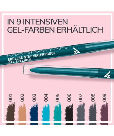 Manhattan Endless Stay Waterproof Gel Eyeliner - Emerald Sparkle Green Glitter Eyeliner | Long-Lasting & Smudge-Proof - 1 x 2.6G - Buy Online on SooperMarket.com